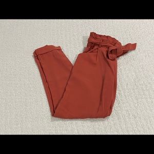 Coral Pink Zara Paperbag Pants